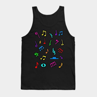 Musical Notes and Symbols Pattern Tank Top